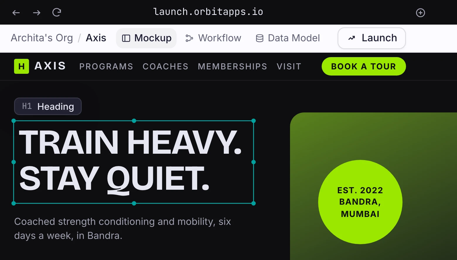 The Orbit studio in the browser